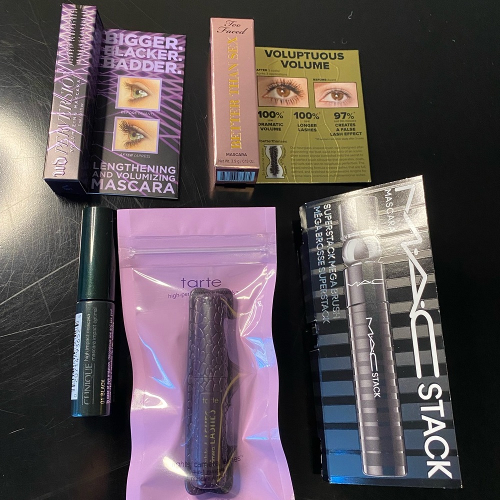 MAC, Perversion, Too Faced, Tarte & Clinique Mascara